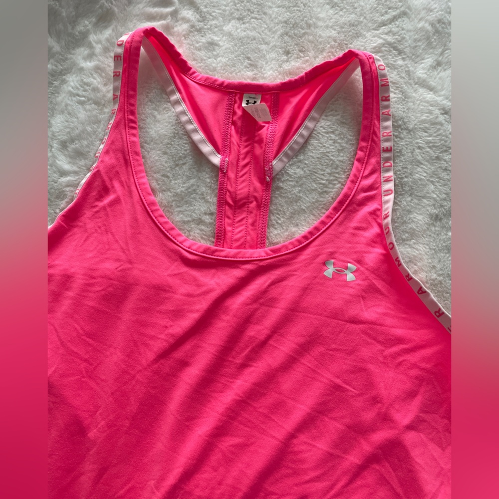 Under Armour Women's Bright Pink Heat Gear Tank Top - Picture 8 of 12
